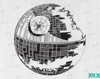 Death Star SVG archivos ilustración digital, descarga digital diseño vectorial SVG