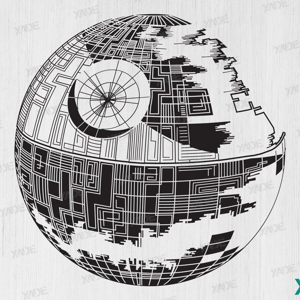 Death Star SVG-Dateien digitale Illustration, digitaler Download SVG Vektor-Design