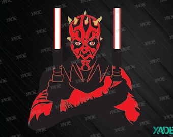 Darth Maul SVG files digital illustration, digital download Sith SVG vector design