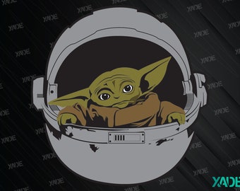 Grogu SVG Mandalorian files digital illustration,  baby Yoda digital download SVG vector design