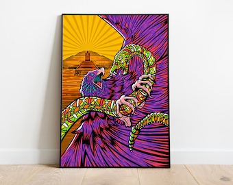 Pyramid Animal Alebrije printable wall art, digital download Mexican folk art wall decor, digital download home decor