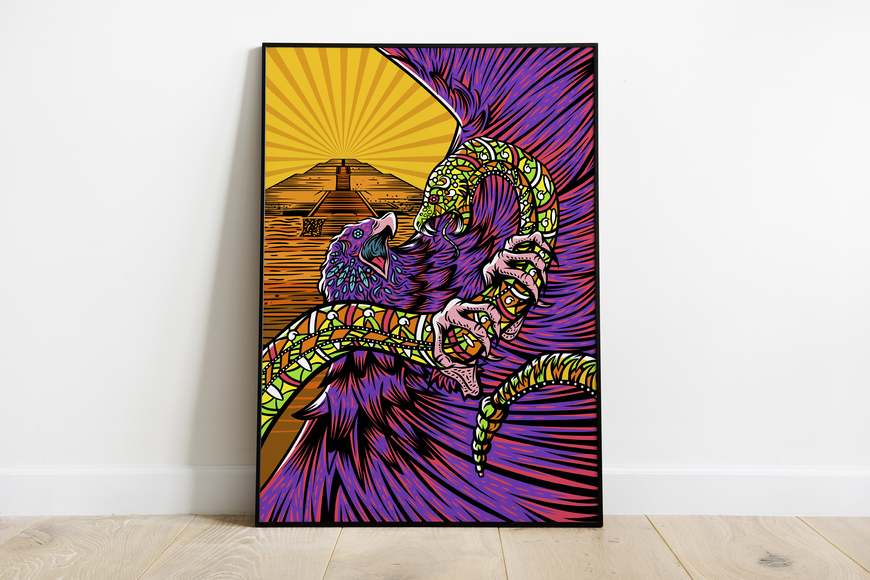 Pyramid Animal Alebrije Printable Wall Art, Digital Download