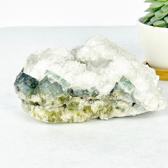 Quartz Over Fluorite Large Crystal Specimen - promoting spiritual growth and creativity