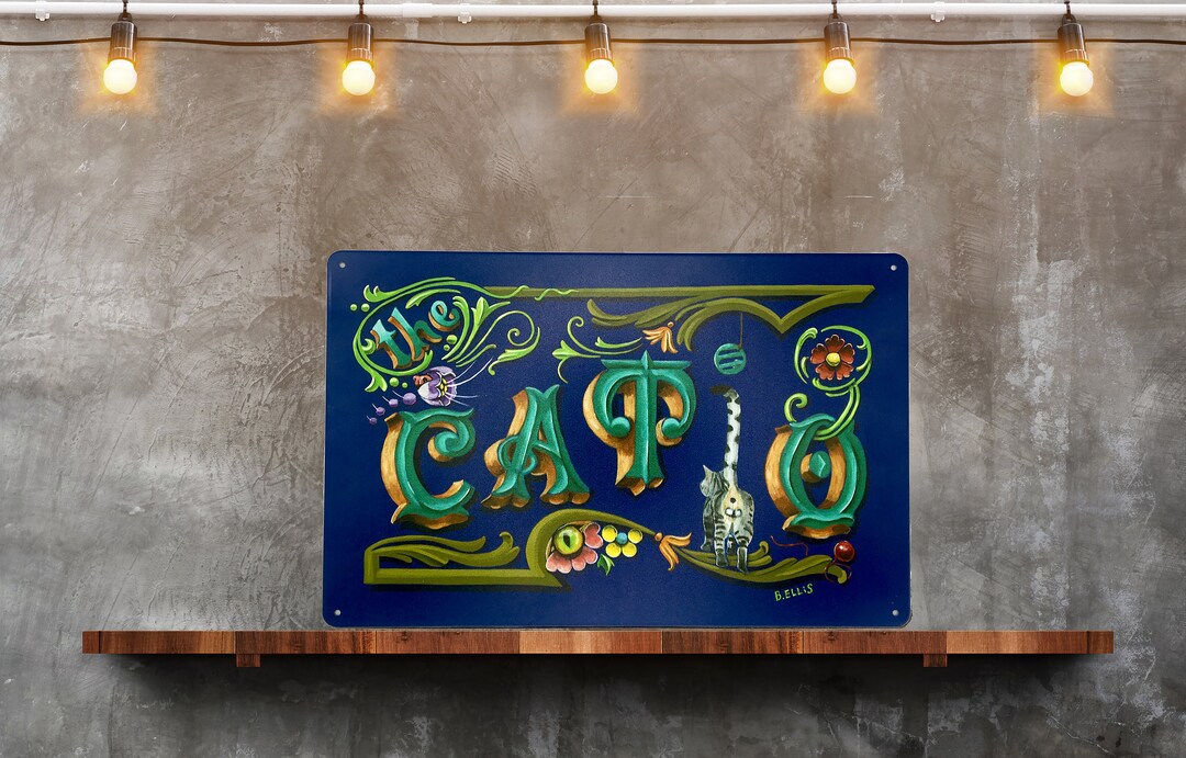 Catio Signs Hand Paint Metal Sign Perfect Gift for Crazy Cat Etsy