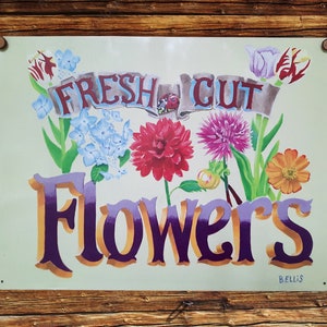 Signos de flores lindos frescos Signo pintado a mano a la venta para regalo fresco lindo flor metal signo retro vintage regalo para su regalo único para él