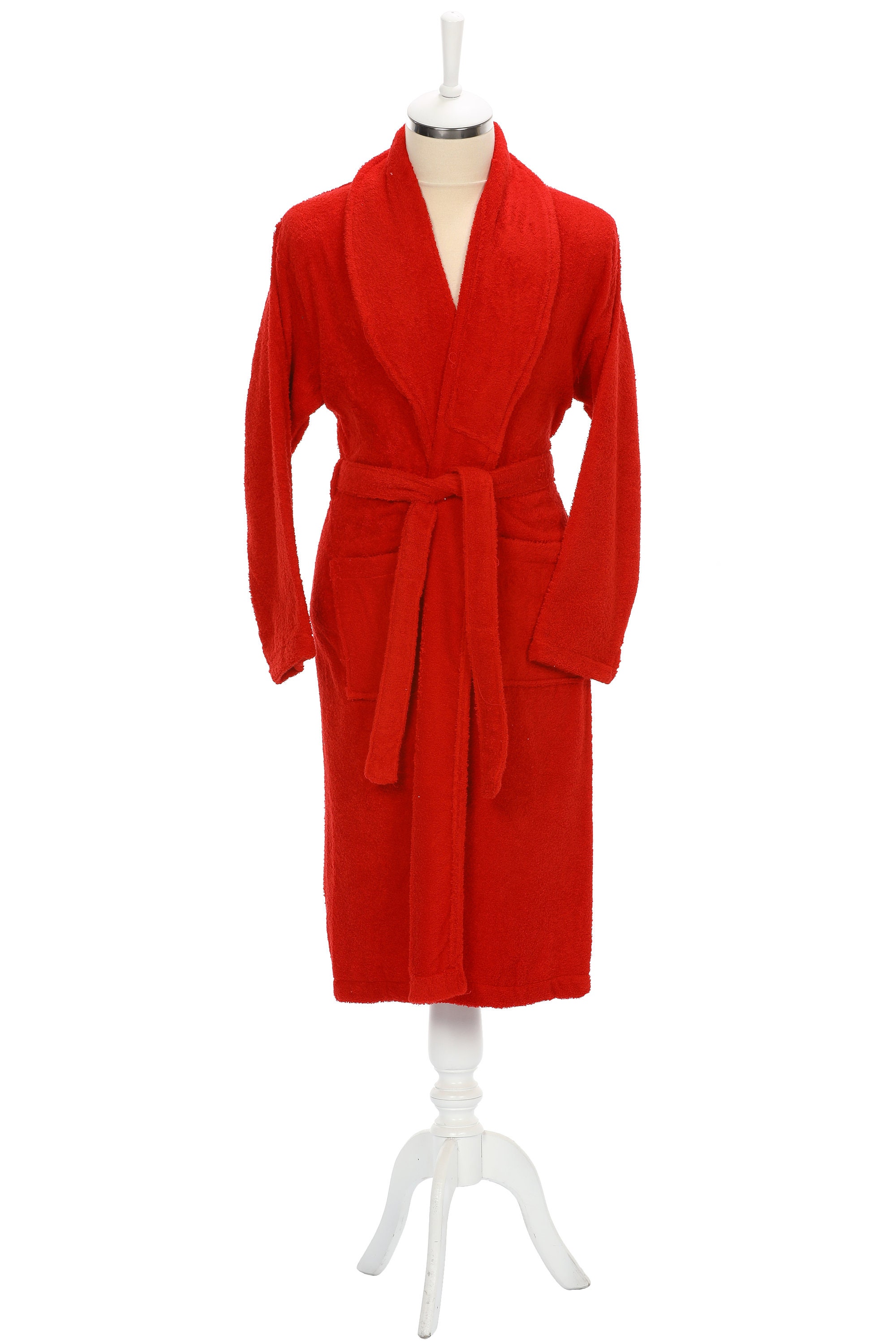 Luxury 100 Cotton Terry Towelling Shawl Collar Bathrobe Dressing Gown