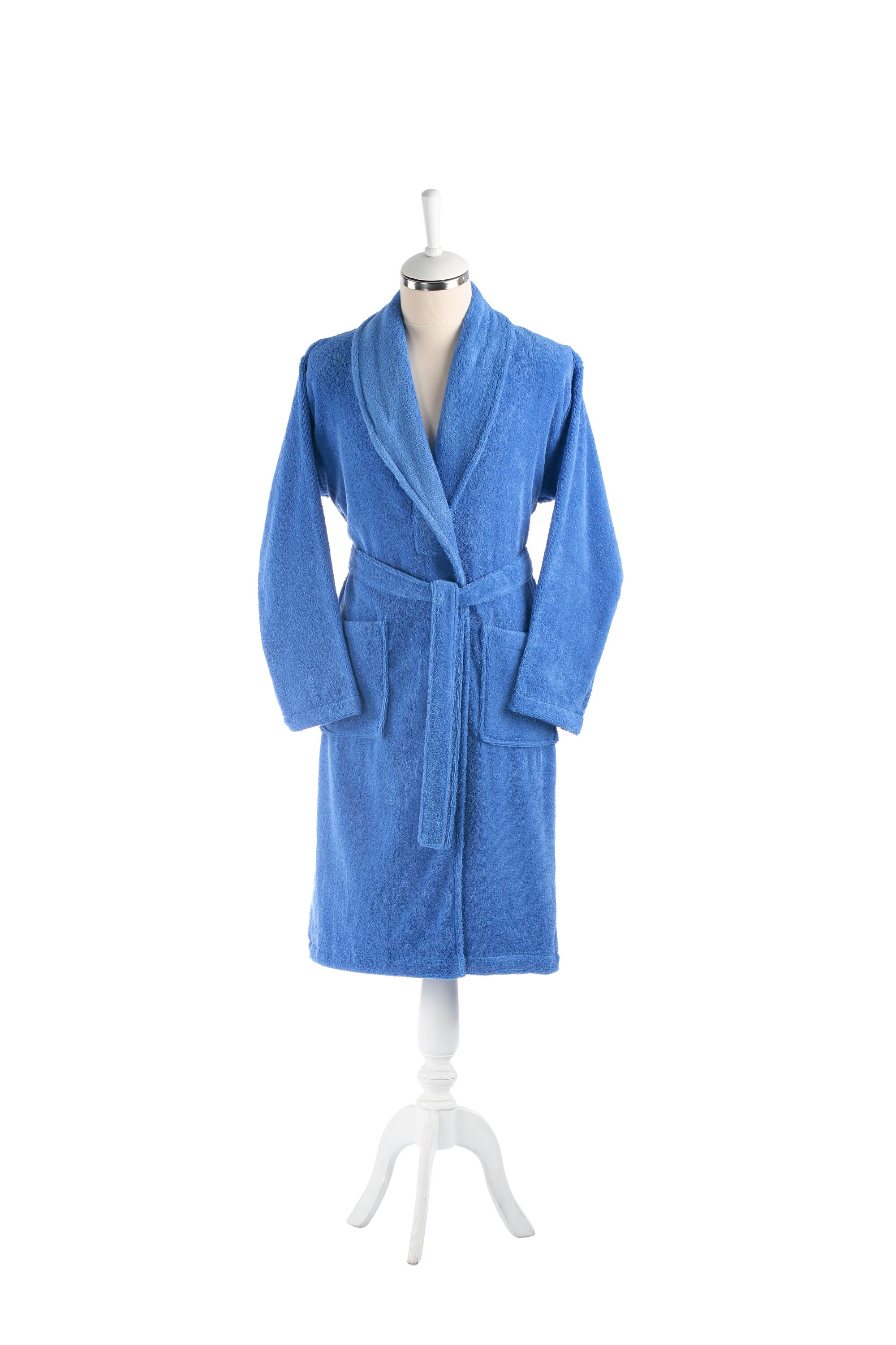 Luxury 100 Cotton Terry Towelling Shawl Collar Bathrobe Dressing Gown