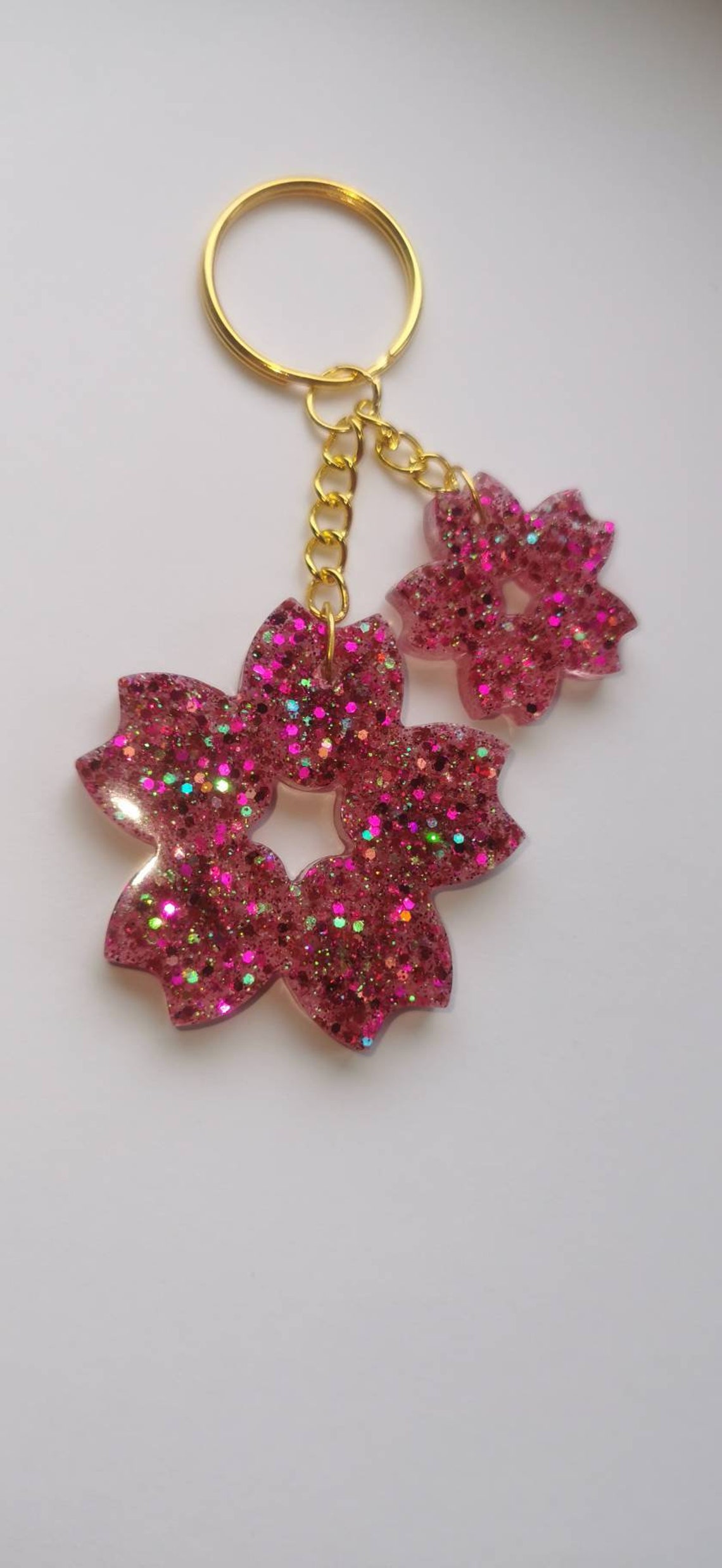 Custom cherry blossom keychain Sakura keychain Flower Etsy