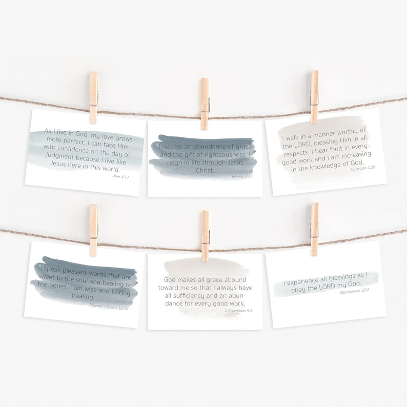 Pack of 25 Biblical Declaration Cards / Bible Verse Cards / Bible Verse ...