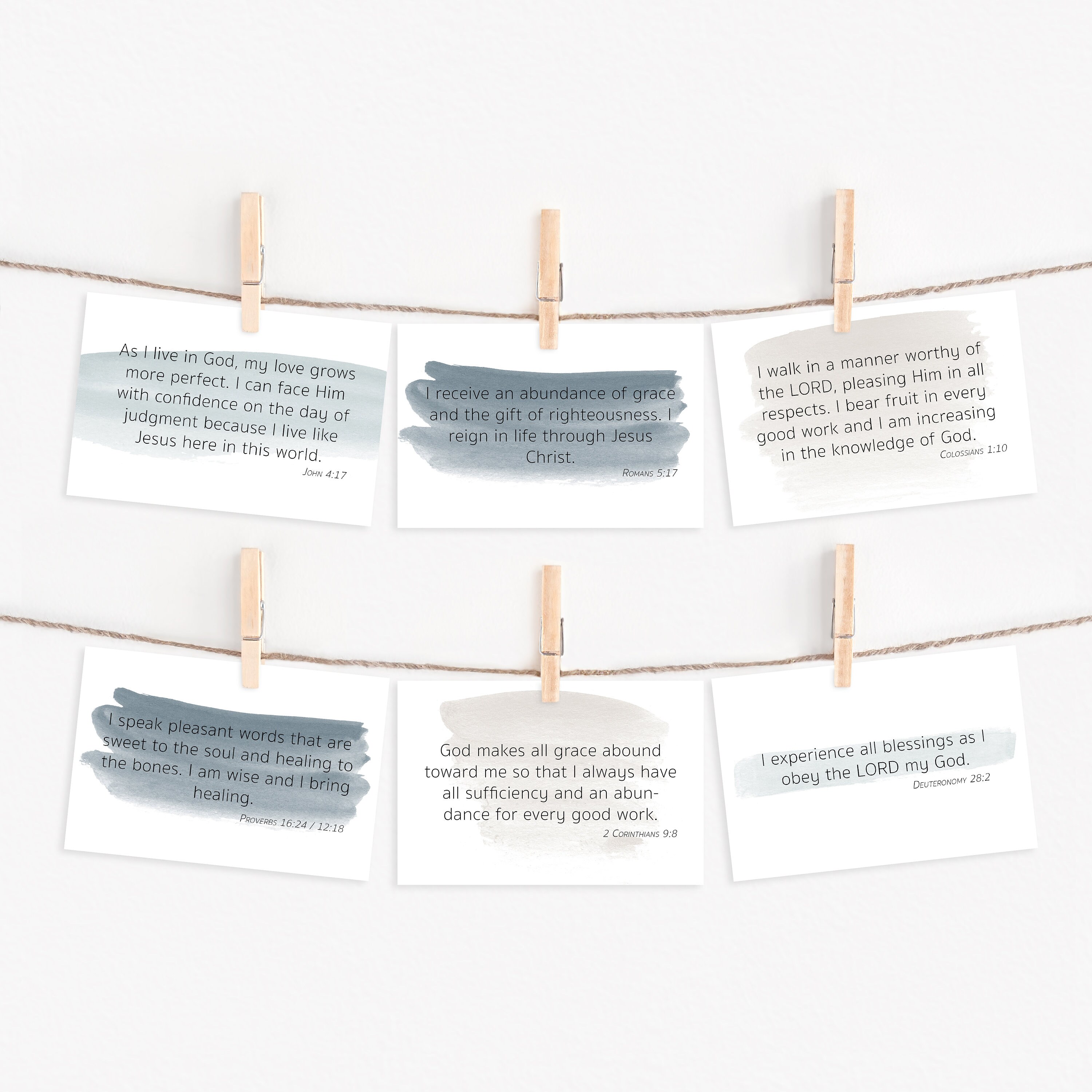 Pack of 25 Biblical Declaration Cards / Bible Verse Cards / Bible Verse ...