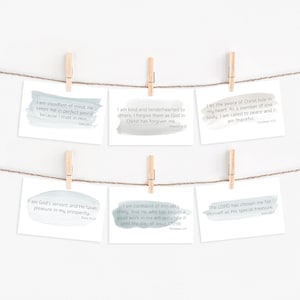 Pack de 25 cartes de déclaration biblique / cartes de versets bibliques / impressions de versets bibliques / cartes bibliques 4x6 / cartes postales de versets bibliques / cartes postales de versets