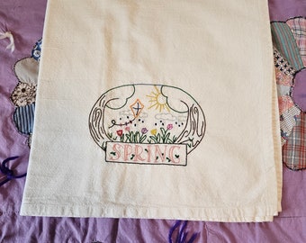 Spring Flour Sack Dishtowel