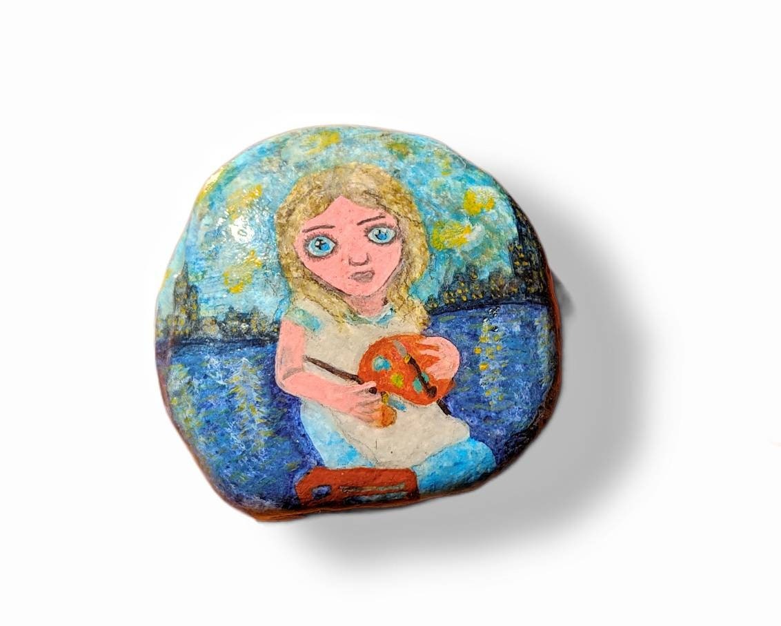 Pintura de guijarros roca pintada pintura de piedra regalo | Etsy