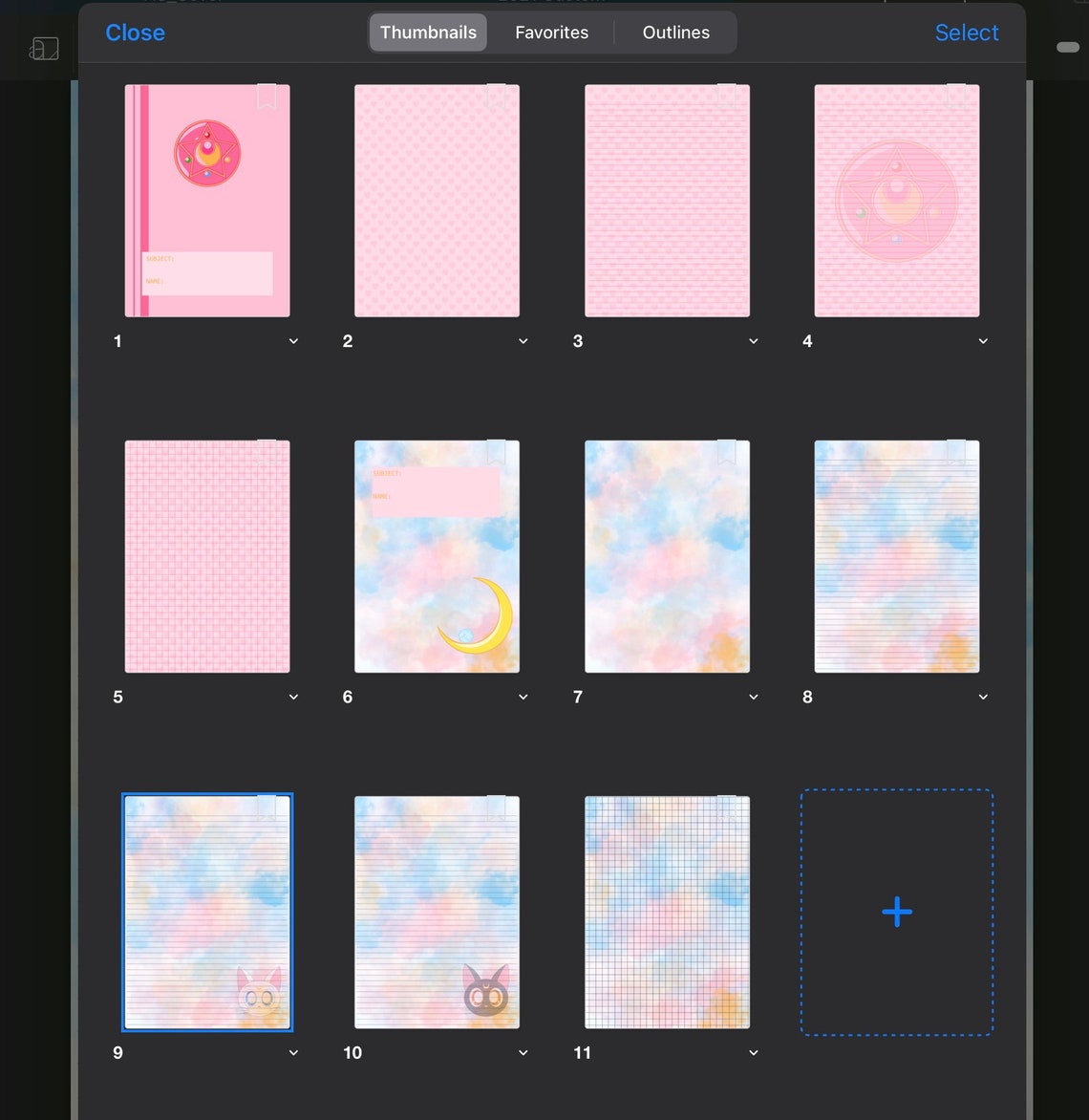 Sailor Moon Digital Notebook Instant Download PDF 2 Full Sets - Etsy