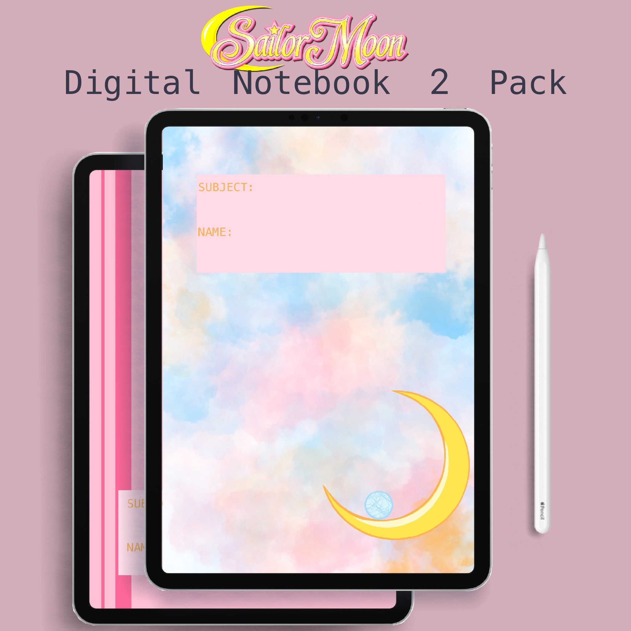 Sailor Moon Digital Notebook Instant Download PDF 2 Full Sets - Etsy