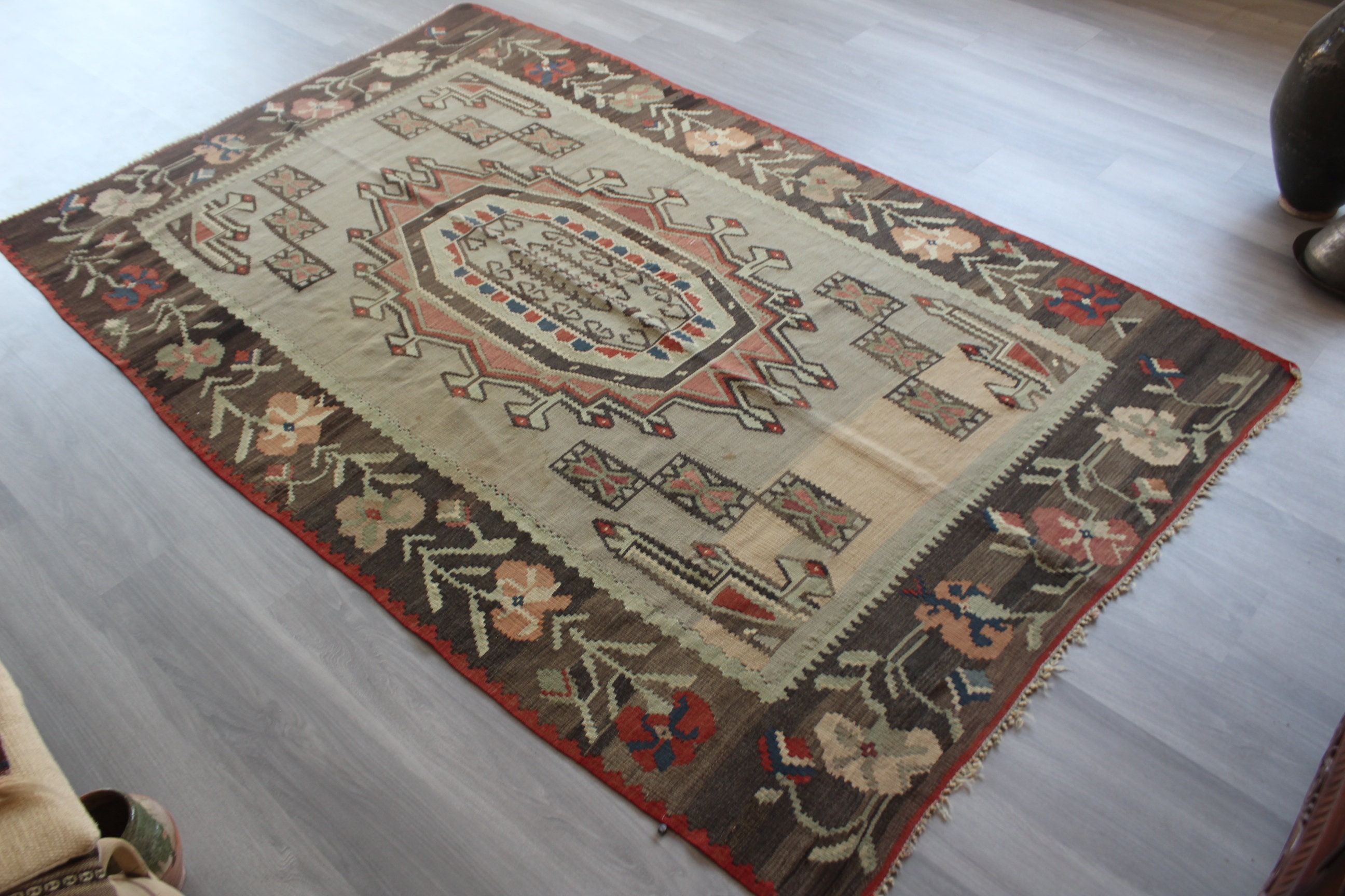 ヴィンテージアルメニアンキリム、カラバキリムラグ、ヴィンテージ