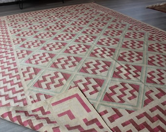 Boho Kelim Teppich, Boho Kelim Teppich, Boho Kelim Teppich, Vintage Kelim Teppich, Moderner Kelim / N-1014 / 6&#39;X8&#39;5&quot; ft