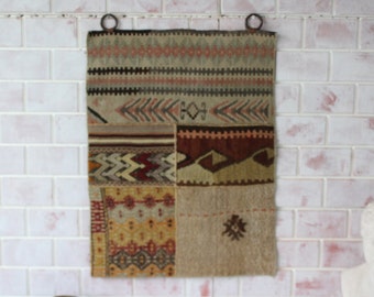 24x30 lapptäcke, bohemisk väggmatta, etnisk väggbonad, lapptäckeväggaccessoar, bohemisk accessoar / WH-318 / 60x78