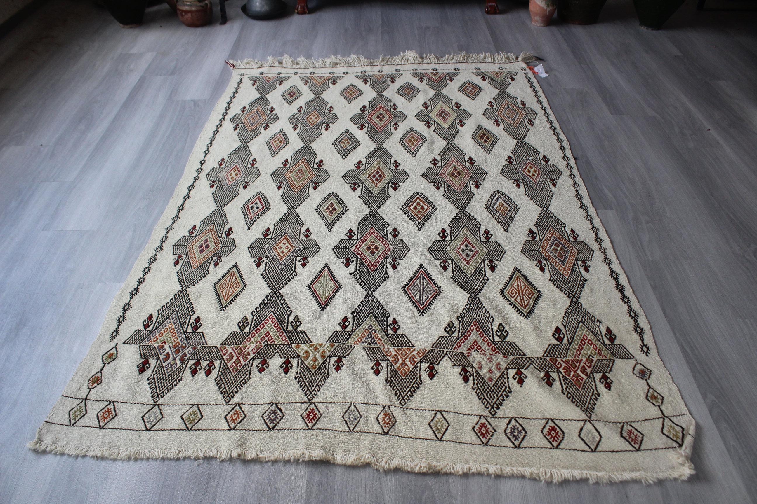 ヴィンテージキリムラグ、コンヤカラマンキリムラグ、天然ウールキリム