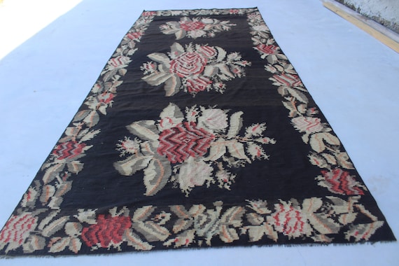 6x14 ヴィンテージ ランナー、エスニック キリム ランナー、カラバグ