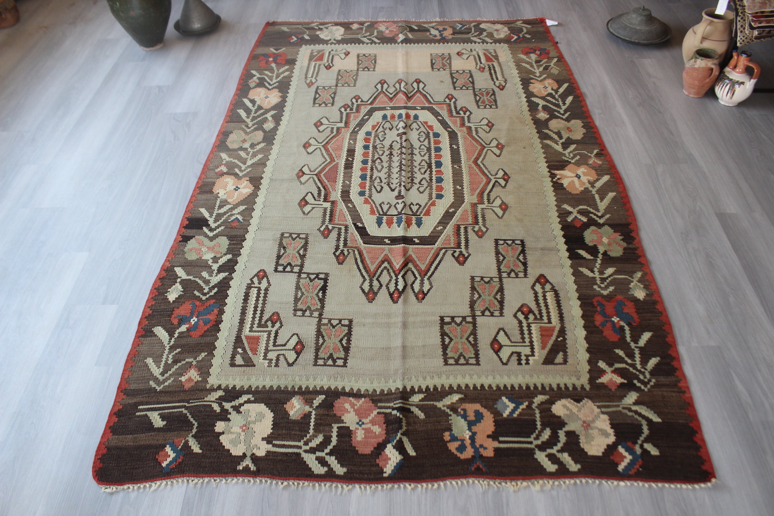 ヴィンテージアルメニアンキリム、カラバキリムラグ、ヴィンテージ