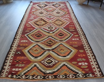Vintage KARS Kilim Runner, Wide Kilim Runner, Ethnic Kilim Runner, Speciaal, Turks, Kilim Rug Runner