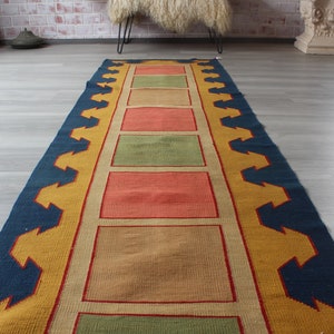 Vintage Kilim Runner, Ethnic Kilim Runner, Bohemian Kilim Runner, Anatolian Kilim Runner, Handwoven Runner / N-1026 / 2'7" x 10'8" image 8