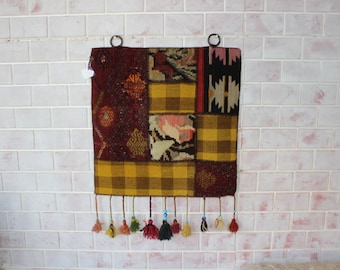 Handgewebter Wandbehang mit Fransen / WH-80 / 25X33