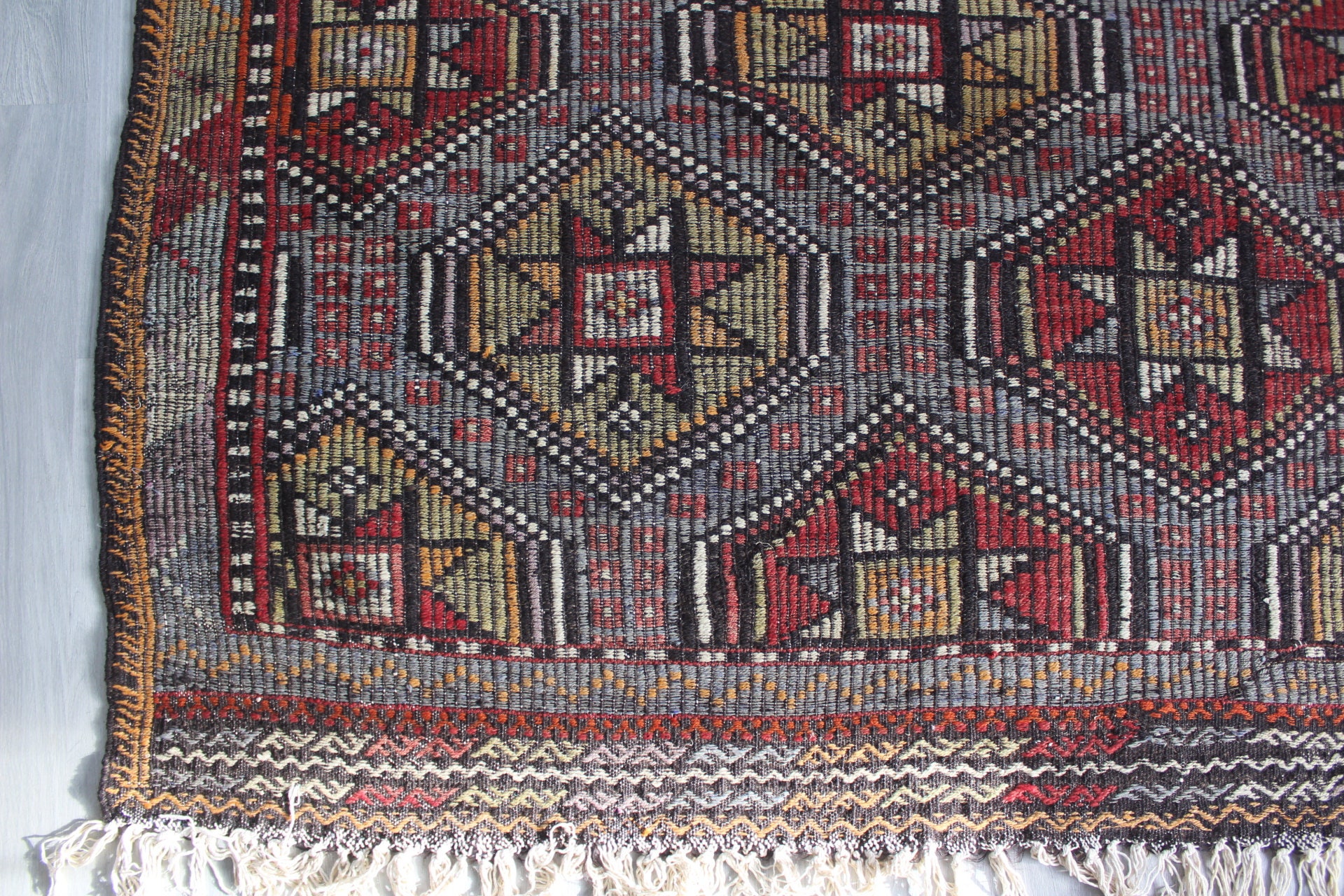 スター デザイン キリム ラグ、エスニック スター キリム、大型