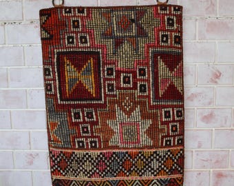 25x35 Ethnic Rug Tapestry, Colored ,Handwoven ,Boho Style Wall Rug / WH-1006 /  25x35 inches