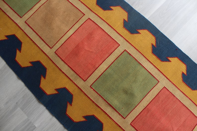 Vintage Kilim Runner, Ethnic Kilim Runner, Bohemian Kilim Runner, Anatolian Kilim Runner, Handwoven Runner / N-1026 / 2'7" x 10'8" image 4