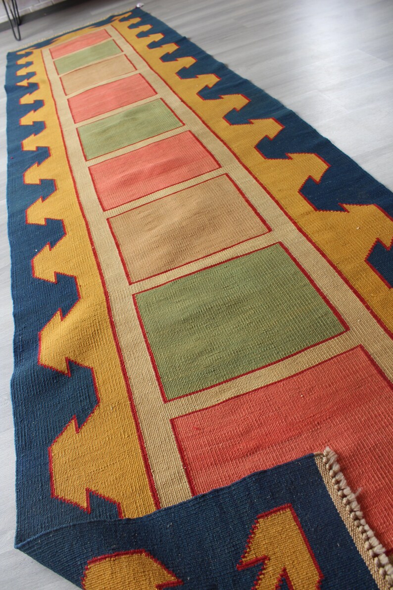 Vintage Kilim Runner, Ethnic Kilim Runner, Bohemian Kilim Runner, Anatolian Kilim Runner, Handwoven Runner / N-1026 / 2'7" x 10'8" image 9
