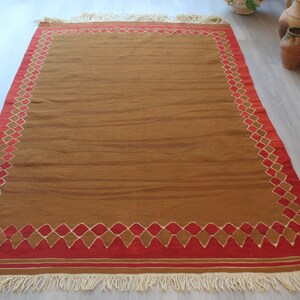 Brown-Red Kilim Rug, Ethnic Kilim Rug, Bohemian Kilim, Turkish  Kilim Rug, Anatolian Kilim / N-315 / 4&#39;x6&#39; feet