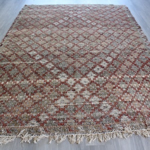 Large Beige Kilim, Beige Handwoven  Kilim, Vintage Kilim Rug, Ethnic Kilim Rug, Bohemian Kilim / N-723 /