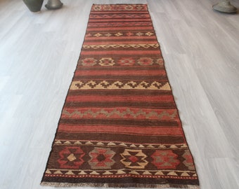 Vintage Kilim Runner, Ethnic Kilim Runner, Anatolian Kilim Runner, Kilim Rug Runner, Decorative Runner / N-522 / 2'6"X9'6" pies