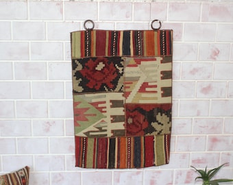 Lapptäcke, bohemisk väggmatta, bohemisk väggbonad / WH-540 / 20x29 tum
