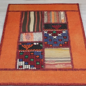 2&#39;2&quot;x3&#39;4&quot; ft Vintage Kilim PATCHWORK, Vintage Anatolian Patchwork Rug, Ethnic Patchwork Rug, Handwoven Wool Rug Patchwork