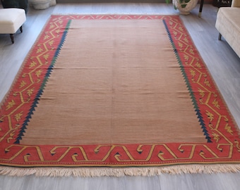 Vintage Kilim Rug, Ethnic Kilim, Bohemian Kilim, High Quality Kilim Rug, Vintage Turkish Kilim, Large Kilim Rug / 6'4"x9'5" ft