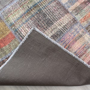 Patchwork Kilim , Patchwork Rag Rug , Alfombra de trapo étnico, Kilim de patchwork grande, alfombra de trapo turco, alfombra de trapo grande / N-115 / 6'3"x9' ft imagen 10