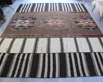10'x12'5" Over Sized Kilim Rug, Vintage Beige-Brown Kilim, Large Vintage Kilim, Large Kilim Rug , Ethnic Kilim Rug / N-810