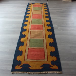Vintage Kilim Runner, Ethnic Kilim Runner, Bohemian Kilim Runner, Anatolian Kilim Runner, Handwoven Runner / N-1026 / 2'7" x 10'8" image 2