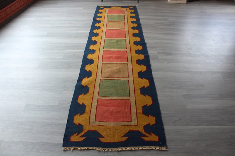 Vintage Kilim Runner, Ethnic Kilim Runner, Bohemian Kilim Runner, Anatolian Kilim Runner, Handwoven Runner / N-1026 / 2'7" x 10'8" image 2