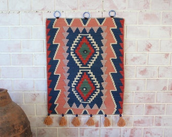 Kelim Wandbehang, Kelim Wandbehang, Boho Wanddeko / WH-206 / 23X29