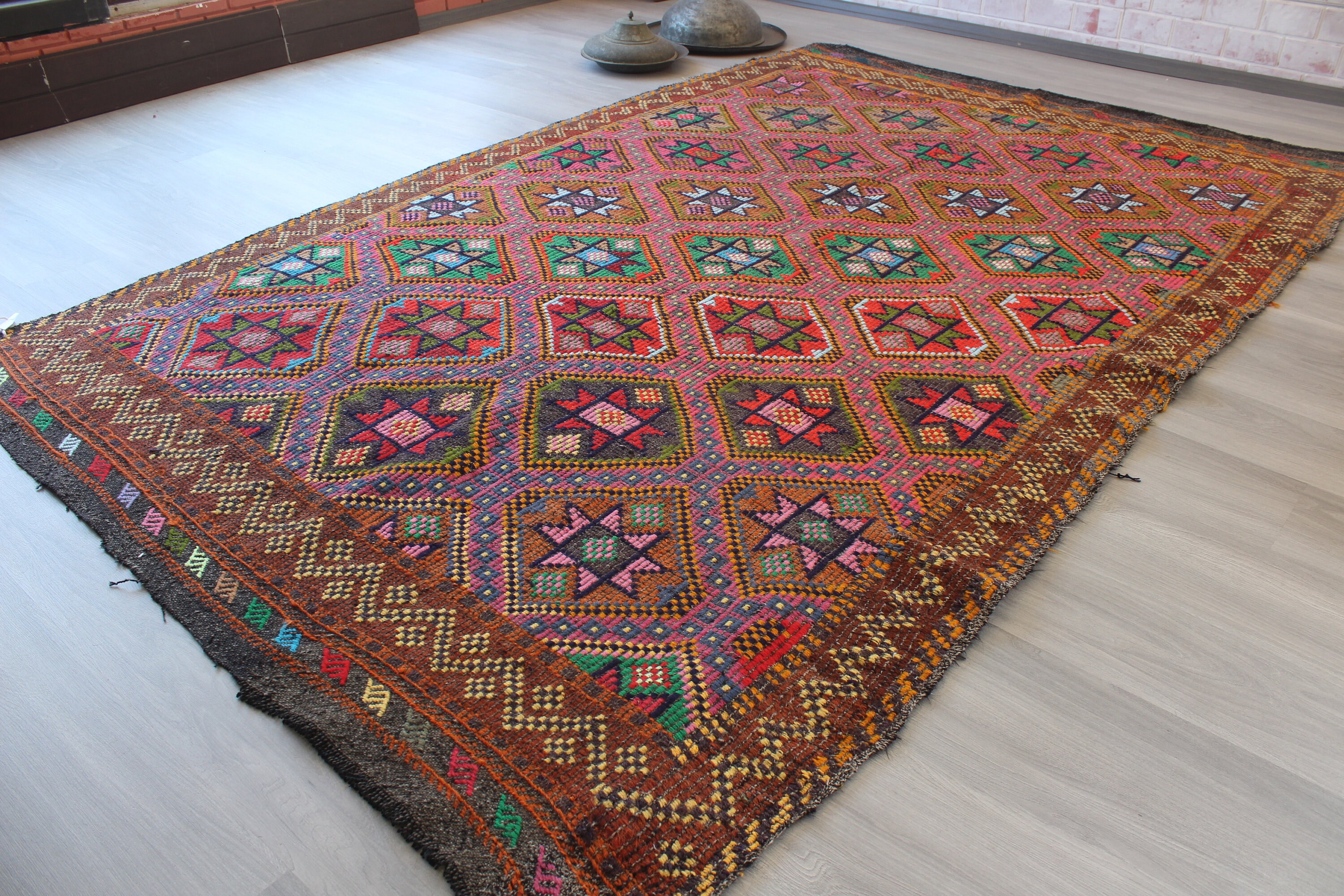 6'x9' Kilim Rug, Ethnic Kilim Rug, Large Vintage Kilim