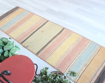 Kilim RUNNER, 2'4"x7'6" voet, Etnische Kilim Runner, Boho Kilim Runner, Vintage Kilim Runner, Handwoven Kilim Runner Rug / N-86