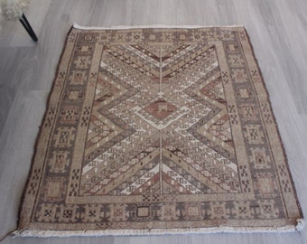 Vintage Kilim Rug, Kleine Soumak Kilim Rug, Avsar Soumak Kilim, Boho Kilim Rug / N-1428 / 2'5"x3'