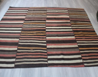 アンティーク キリム ランナー、アンティーク ブルー ベージュ キリム