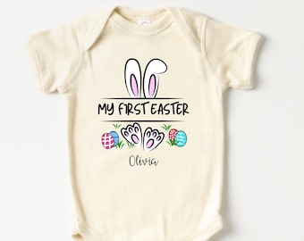 Baby's First Easter Natural Onesie® - Easter Bunny Onesie®-My First Easter Onesie® - Cute Spring Bodysuit