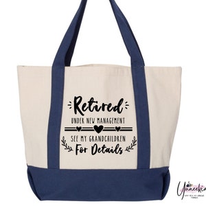 Perfect Retirement Gift for Grandma, Custom Name Tote Bag Retirement Gift, Retirement Gift for Women,Perfect 2022 Retiree Gift,Retiring Mama image 1