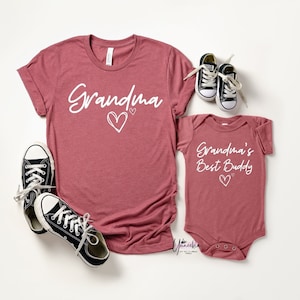 Grandma and Grandchild Matching Set - Funny Grandmother Shirt - New Grandma Gift - Grandmas Buddy Matching Outfit